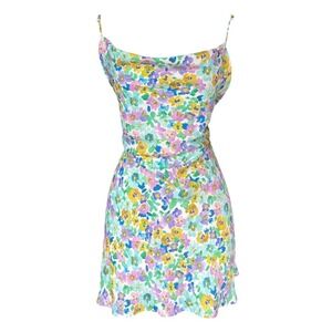 Resa Floral Cowl Neck Mini Dress size M Ballet Summer Eurotrip Spring Whimsy